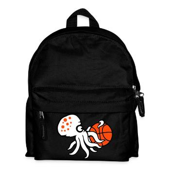 Oktopus Basketball spielen Ball halten Sport Hobby - Kinder Rucksack - Schwarz - Vorne