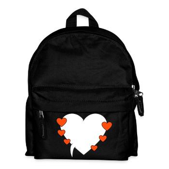Bulle avec cœurs 3 - Sac à dos Enfant - noir - Devant
