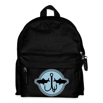 Angeln Symbol Angelhaken - Kinder Rucksack - Schwarz - Vorne