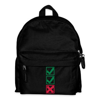 2 Haken und 1 X Kreuzchen - Kinder Rucksack - Schwarz - Vorne