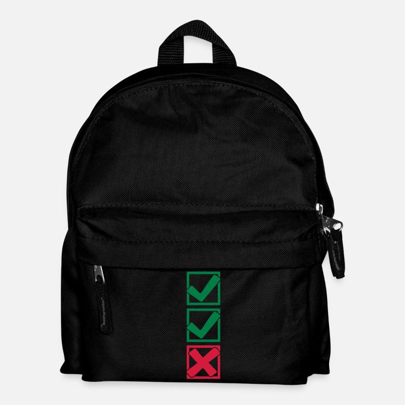 2 Haken und 1 X Kreuzchen - Kinder Rucksack - Schwarz