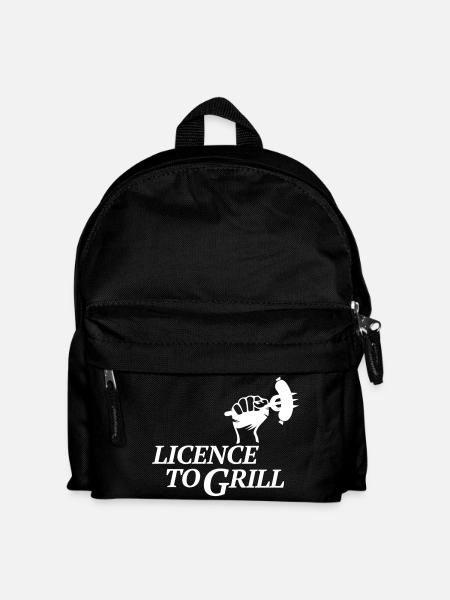 licence to grill BBQ grillen Würstchen Barbecue - Kinder Rucksack - Schwarz