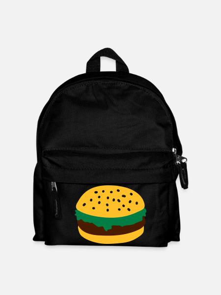 Burger - Kinder Rucksack - Schwarz
