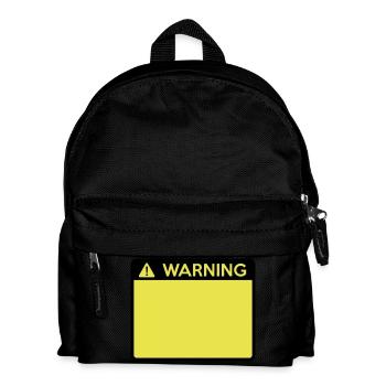 Warning Sign (2 colour) - Kids' Backpack - black - Front