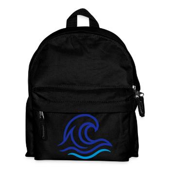 Ozean Welle - Kinder Rucksack - Schwarz - Vorne