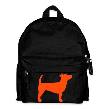 Dog stands tall Obedience stands still silhouette - Kids' Backpack - black - Front