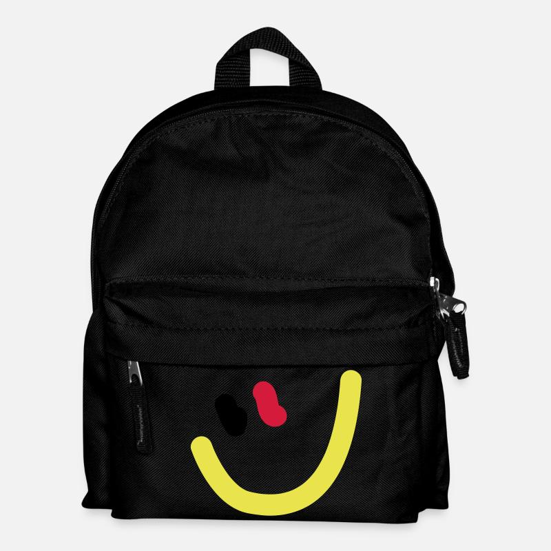 EM2018 DE (Smiley) - Kinder Rucksack - Schwarz