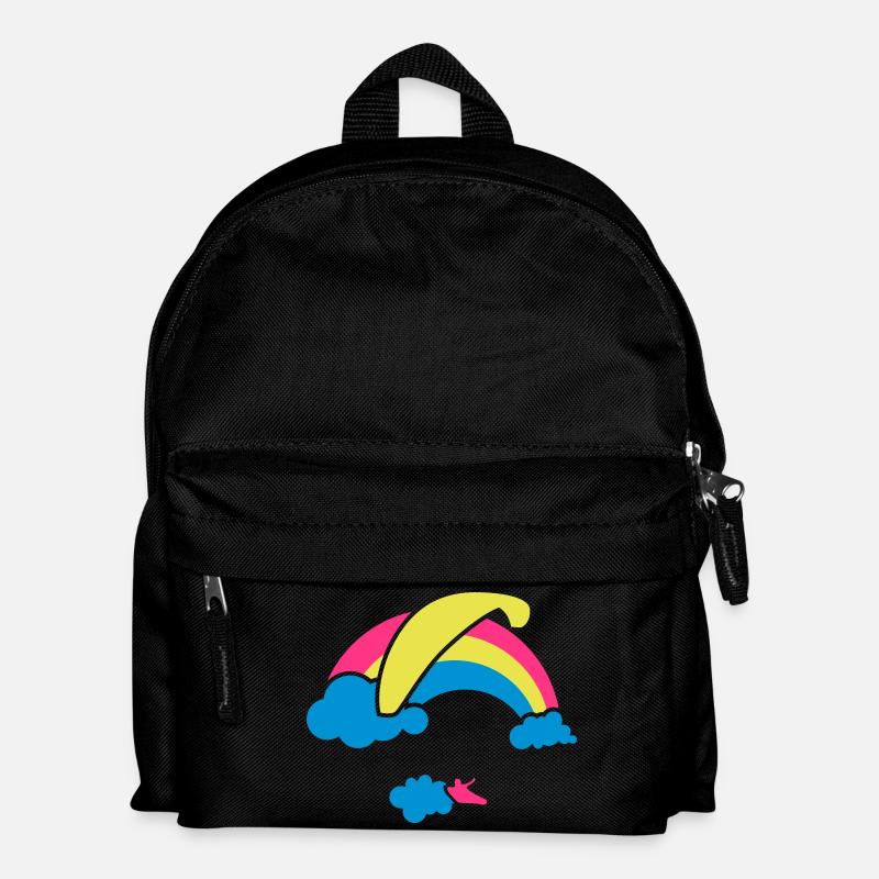 Rainbow & Clouds Paragliding - Kids' Backpack - black