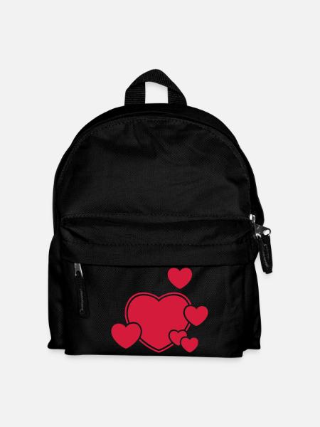 Liebe Love Herzen traumhaft glücklich Valentinstag - Kinder Rucksack - Schwarz