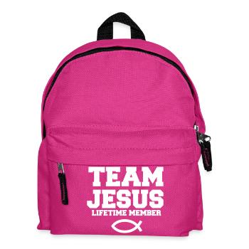 Équipe Jésus avec le symbole du poisson cadeau chrétien - Sac à dos Enfant - fuchsia - Devant
