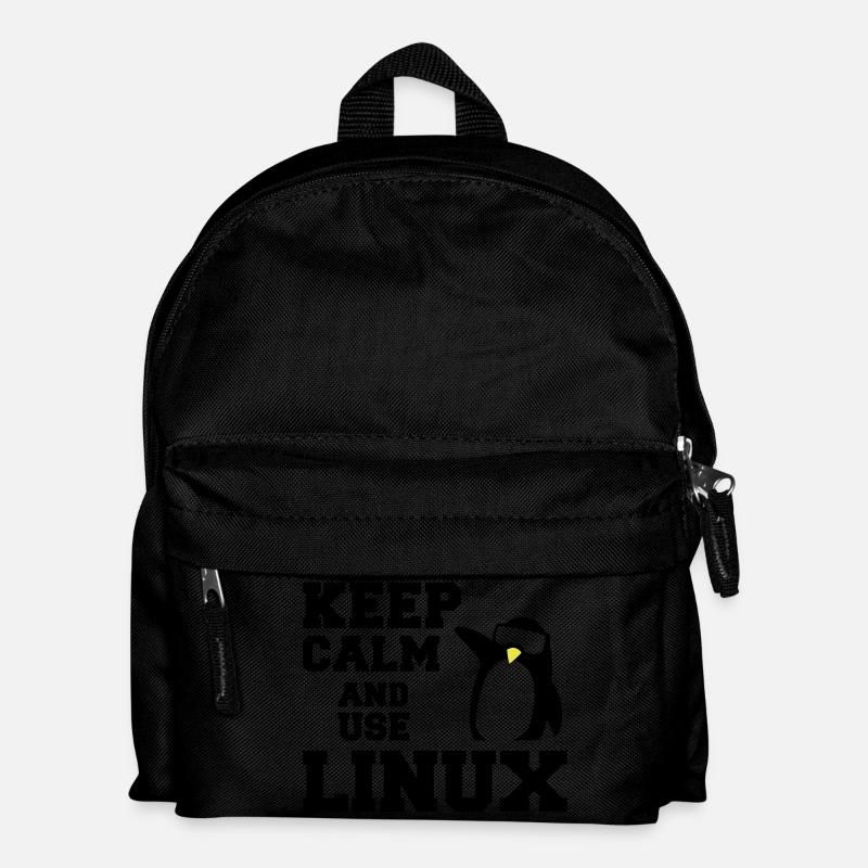 Ruhe bewahren Verwendung linux - Kinder Rucksack - Schwarz