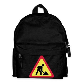 panneau chantier travaux 2303 - Sac à dos Enfant - noir - Devant
