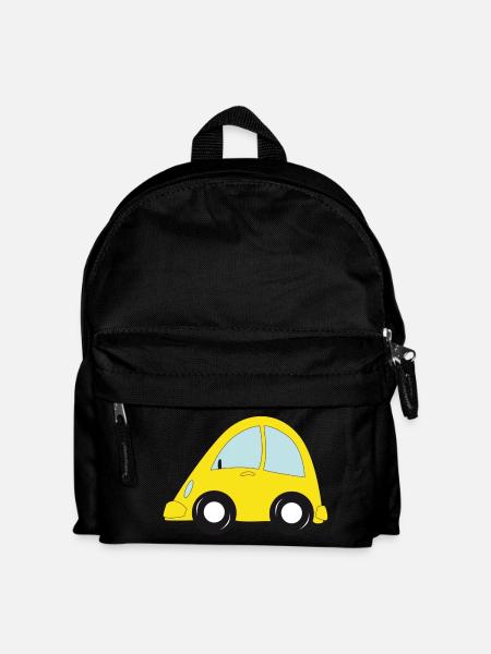 yellow car - Kids' Backpack - black