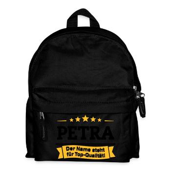 Petra – Der Name steht für Top-Qualität! - Kinder Rucksack - Schwarz - Vorne
