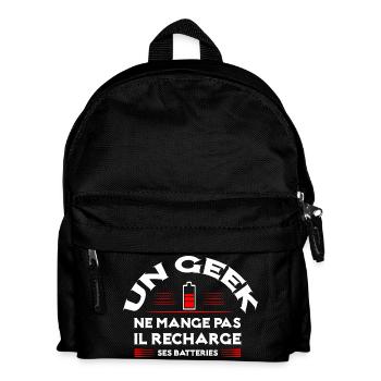 "Un GEEK ne mange pas" - Sac à dos Enfant - noir - Devant