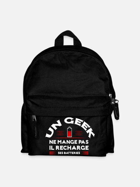 "Un GEEK ne mange pas" - Sac à dos Enfant - noir
