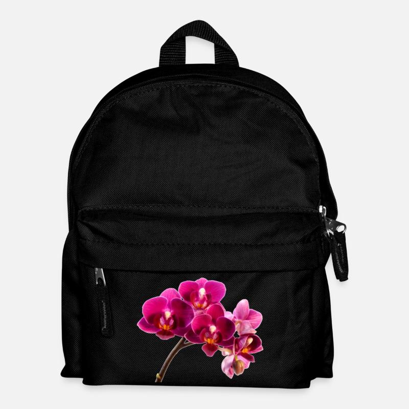 Orchidee Dunkellila - Kinder Rucksack - Schwarz