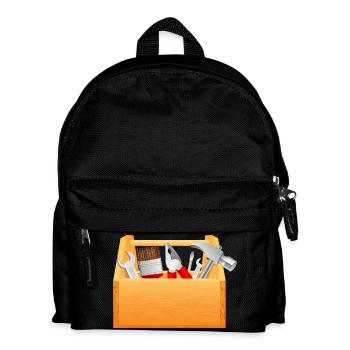 werkzeugkasten tool box hammer zange schraubenzieh - Kinder Rucksack - Schwarz - Vorne