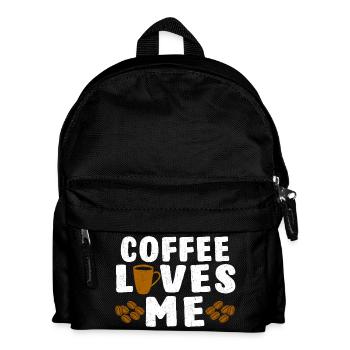 Coffee Loves Me - Kinder Rucksack - Schwarz - Vorne