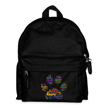 Chien de toutes les langues et couleurs - Sac à dos Enfant - noir - Devant