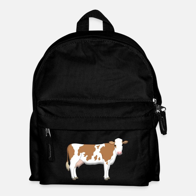 Kuh Fleckvieh Kopf vorn - Kinder Rucksack - Schwarz