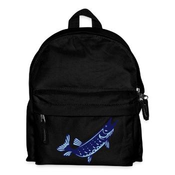 pike fish fisher fisherman - Kids' Backpack - black - Front