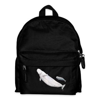 Beluga weiß und ihr Kalb - Beluga und Kalb - Kinder Rucksack - Schwarz - Vorne