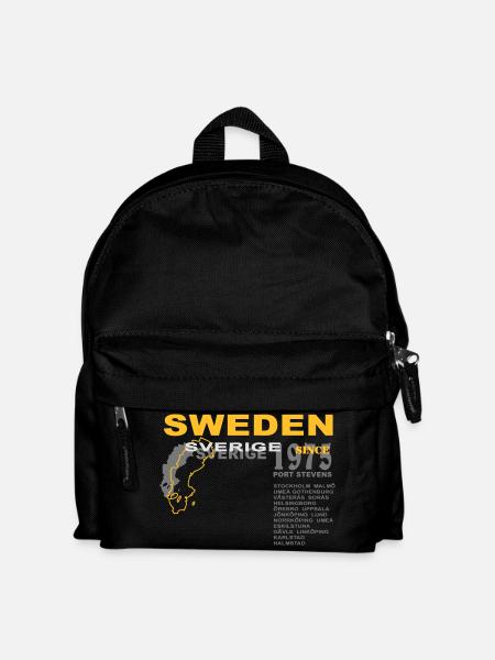 schweden - sweden - sverige - Kinder Rucksack - Schwarz