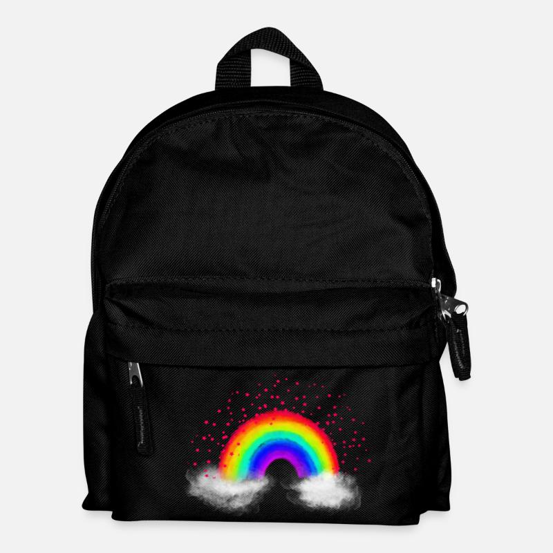 Regenbogen Wolken - Kinder Rucksack - Schwarz
