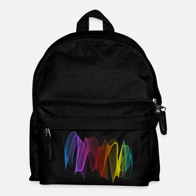 Abstrakte Linien Design 07 - Kinder Rucksack - Schwarz