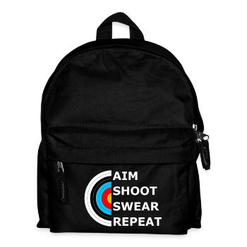 Aim Shoot Swear Repeat - Archery Target - Kids' Backpack - black - Front