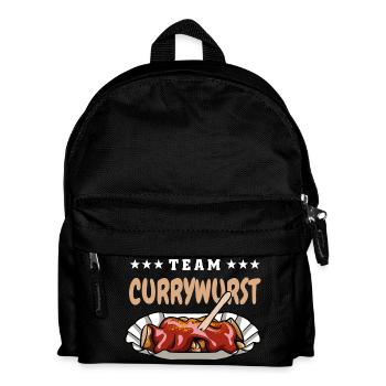 Team Currywurst - Fast Food Fan - Wurst Kult - Kinder Rucksack - Schwarz - Vorne