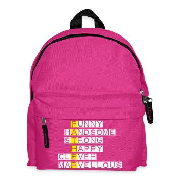Adjectifs brillants : Fort et Heureux - Sac à dos Enfant - fuchsia - Devant