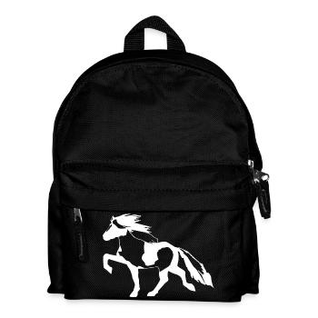 Schecke Islandpferd  - Kinder Rucksack - Schwarz - Vorne