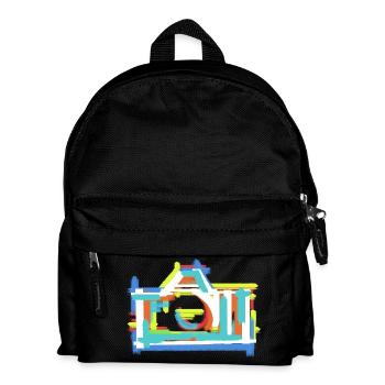 Bunt Vintage Abstrakte Kunst Malerei Kreativ - Kinder Rucksack - Schwarz - Vorne