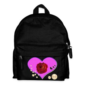 rosen design, Herzmuster Perlen - Kinder Rucksack - Schwarz - Vorne