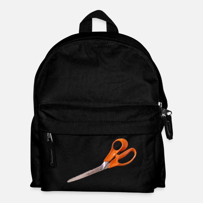 Orange Schere - Kinder Rucksack - Schwarz
