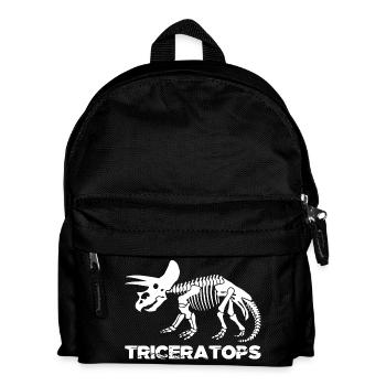 Skelett aus weißen Triceratops - Kinder Rucksack - Schwarz - Vorne