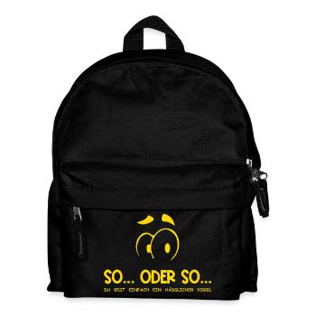 So...Oder So: Hässlicher Vogel - Gelb - Kinder Rucksack - Schwarz - Vorne