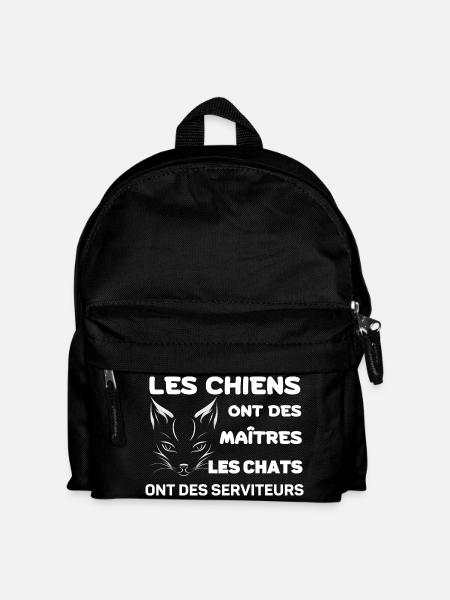 Chats Serviteurs et Chiens Maîtres - Sac à dos Enfant - noir