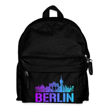 Berlin Skyline mit Berliner Wahrzeichen - Kinder Rucksack - Schwarz - Vorne