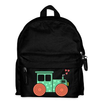 Heart Tractor Commercial Vehicle Farm Farming Field - Kids' Backpack - black - Front
