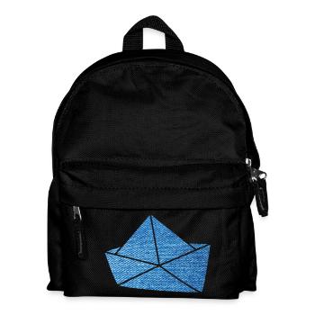Paper Boat Jeans Boat Ship Holiday Lake Sea Fan - Kids' Backpack - black - Front