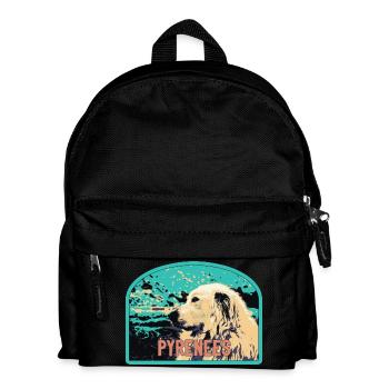 Pyrenees Shepherd Dog Patch: Mountain Companion - Kids' Backpack - black - Front