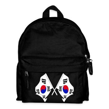 Two flags crossed of South Korea - Kids' Backpack - black - Front