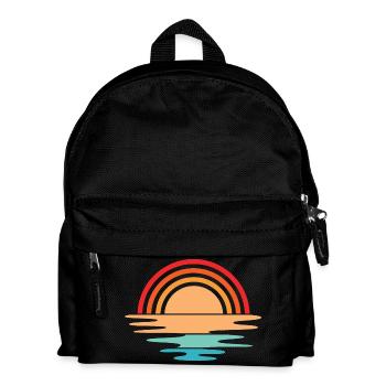 Sunset retro vintage icon sun design - Kids' Backpack - black - Front