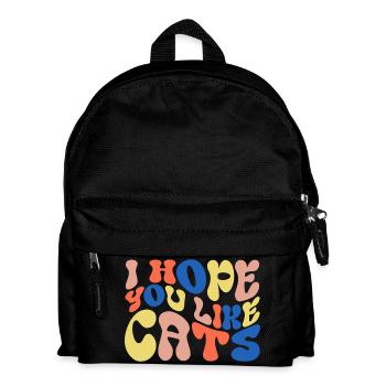 Ich hoffe, du magst Katzen - Kinder Rucksack - Schwarz - Vorne