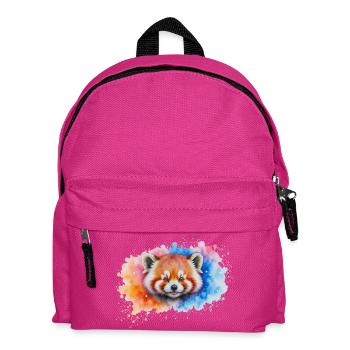 Watercolor Red Panda Splash - Kids' Backpack - fuchsia - Front