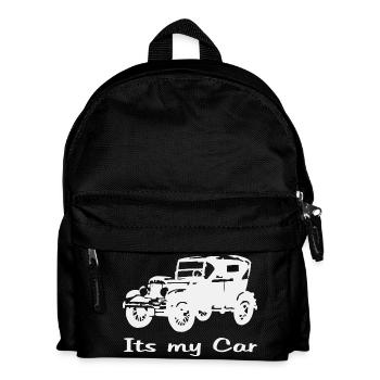 Motif de voiture ancienne avec lettrage - Sac à dos Enfant - noir - Devant