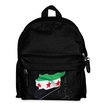 Syria Flag in Syria Map EN - Kids' Backpack - black - Front